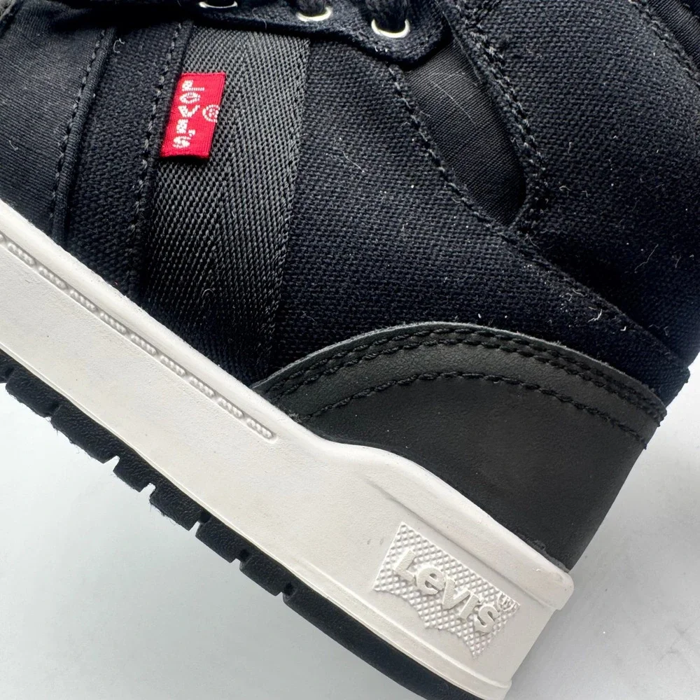 New Levi Strauss Women's Black High Top Canvas Sneakers Shoes Size 7.5